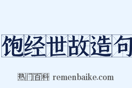 饱经世故造句是什么意思的图片